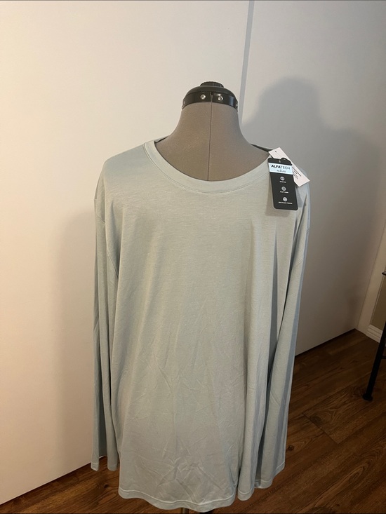 Alfani Tops - Alfani Long-Sleeve Crewneck Top - Sage